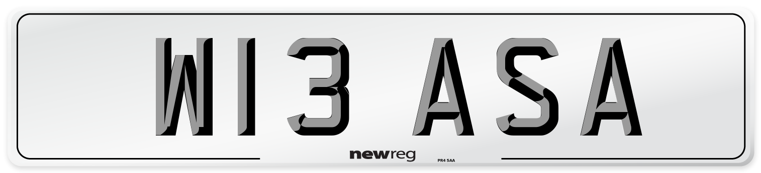 W13 ASA Number Plate from New Reg